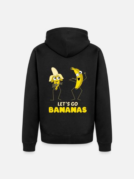 Singing Funny Banana Meme Let Us Go Banana - Unisex Premium Organic Zip Hoodie - black