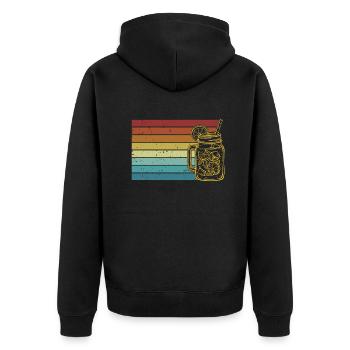 Retro Lemonade Lemonade Seller - Unisex Premium Organic Zip Hoodie - black - Back - Nico (187cm)