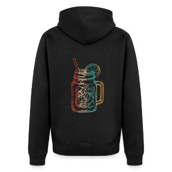 Retro Lemonade Lemonade Seller - Unisex Premium Organic Zip Hoodie - black - Back - Nico (187cm)