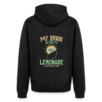 Mon cerveau est composé à 95% d’amateurs de limonade - Veste à capuche bio Premium Unisexe - noir - Dos - Nico (187cm)