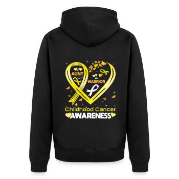 Tante de Warrior Sensibilisation au cancer infantile - Veste à capuche bio Premium Unisexe - noir - Dos - Nico (187cm)