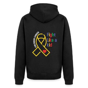 Mois de la sensibilisation au cancer infantile - Veste à capuche bio Premium Unisexe - noir - Dos - Nico (187cm)
