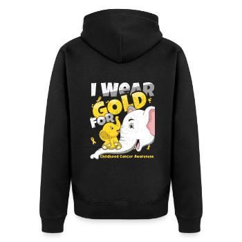 Elephant Ribbon Sensibilisation au cancer infantile - Veste à capuche bio Premium Unisexe - noir - Dos - Nico (187cm)