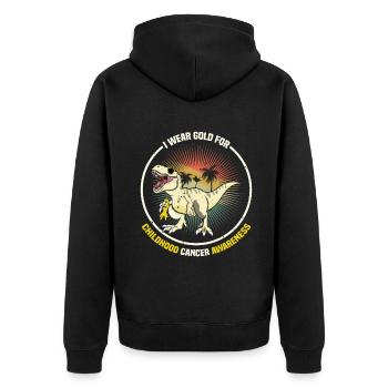 Ruban de septembre pour la sensibilisation au cancer infantile - Veste à capuche bio Premium Unisexe - noir - Dos - Nico (187cm)