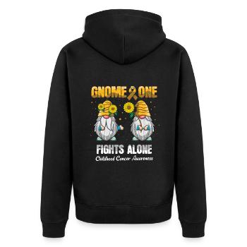 Sensibilisation au cancer infantile Gnome du ruban de septembre - Veste à capuche bio Premium Unisexe - noir - Dos - Nico (187cm)