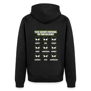 Les nombreuses humeurs d’un OVNI extraterrestre extraterrestre - Veste à capuche bio Premium Unisexe - noir - Dos - Nico (187cm)