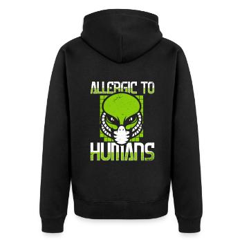 Allergique aux humains Ufo Conspiration Extraterrestre - Veste à capuche bio Premium Unisexe - noir - Dos - Nico (187cm)