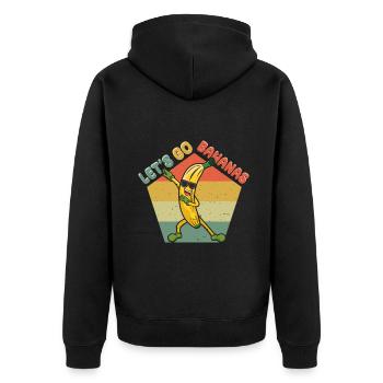 Tupfen Lustige Banane Meme Lass uns Go Banane - Unisex Premium Bio Zip Hoodie - Schwarz - Hinten - Nico (187cm)
