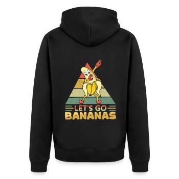 Dab Dabbing Lustige Banane Meme Lass uns Bananen gehen - Unisex Premium Bio Zip Hoodie - Schwarz - Hinten - Nico (187cm)
