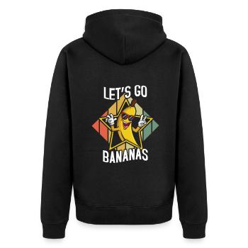 Awesome Cool Lustige Banane Meme Lass uns gehen Banane - Unisex Premium Bio Zip Hoodie - Schwarz - Hinten - Nico (187cm)