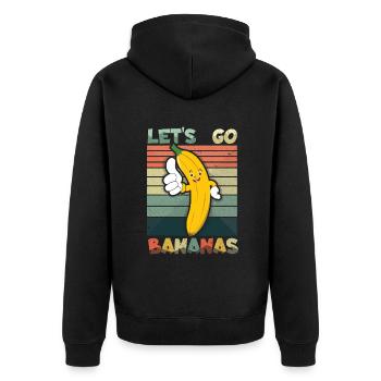 Tolles lustiges Bananen-Meme Lass uns Bananen gehen - Unisex Premium Bio Zip Hoodie - Schwarz - Hinten - Nico (187cm)