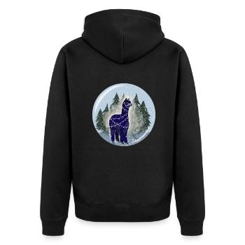 Lama Pako Huacaya Alpaga Éleveur Alpaga - Veste à capuche bio Premium Unisexe - noir - Dos - Nico (187cm)