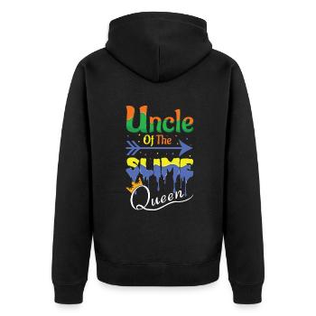 Uncle Of Slime Girl Love Slime Lover Colorful - Unisex Premium Organic Zip Hoodie - black - Back - Nico (187cm)