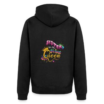 Schleim Schwester Von Schleim Mädchen Buntes Schleimkind - Unisex Premium Bio Zip Hoodie - Schwarz - Hinten - Nico (187cm)