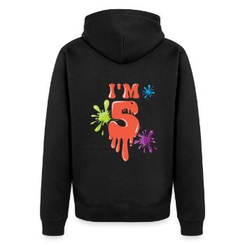Age 5 Year Old Kids Slime Lover Kid Slime - Unisex Premium Organic Zip Hoodie - black - Back - Nico (187cm)