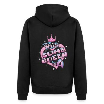 Kids Slime Lover Kid Slime Girl Age 4 Slime Craft - Unisex Premium Organic Zip Hoodie - black - Back - Nico (187cm)