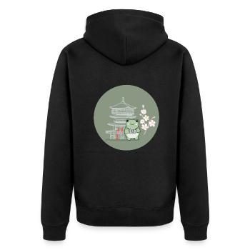 Kaulquappe Laubfrosch Kröte Froschzüchter Frosch - Unisex Premium Bio Zip Hoodie - Schwarz - Hinten - Nico (187cm)