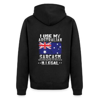 Australie Jour de l’Australie Sarcasme australien - Veste à capuche bio Premium Unisexe - noir - Dos - Nico (187cm)