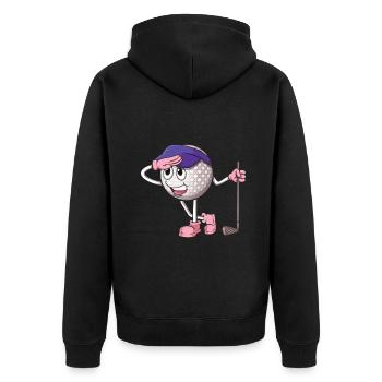 Niedlicher Golfball Cartoon Golf Club Golfer Golf - Unisex Premium Bio Zip Hoodie - Schwarz - Hinten - Nico (187cm)