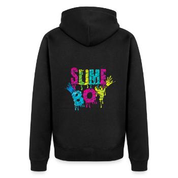 Slime Boy Slime Kid Colorful Slime Crafts Art - Unisex Premium Organic Zip Hoodie - black - Back - Nico (187cm)