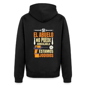 Father's Day Funny Granddad For Cool Grandpa - Unisex Premium Organic Zip Hoodie - black - Back - Nico (187cm)