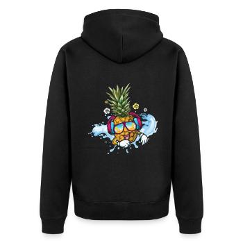 Drôle Ananas Nanas Surf Surf Hello Summer - Veste à capuche bio Premium Unisexe - noir - Dos - Nico (187cm)