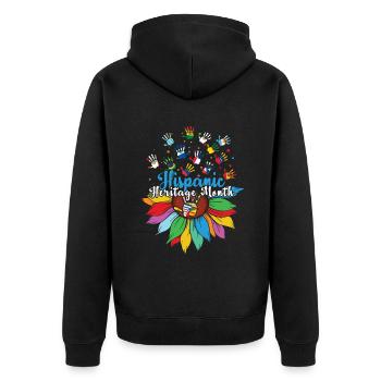 Hispanic Country Flag National Hispanic Heritage - Unisex Premium Organic Zip Hoodie - black - Back - Nico (187cm)