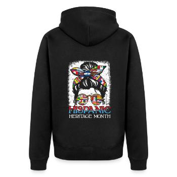 Bandana Hispanic Flag National Hispanic Heritage - Unisex Premium Organic Zip Hoodie - black - Back - Nico (187cm)