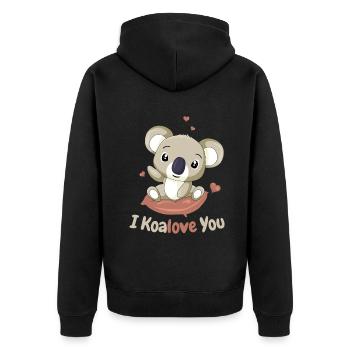 Australie Australie Jour de l’Australie Australian Koala Love - Veste à capuche bio Premium Unisexe - noir - Dos - Nico (187cm)