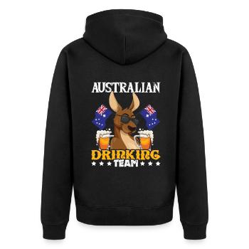 Australian Drinking Beer Australia Day Kangourou - Veste à capuche bio Premium Unisexe - noir - Dos - Nico (187cm)