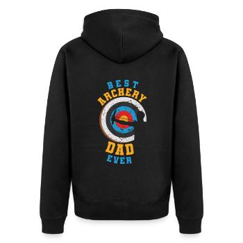 Outdoor Hunting Best Archery Dad For Daddy Archer - Unisex Premium Organic Zip Hoodie - black - Back - Nico (187cm)