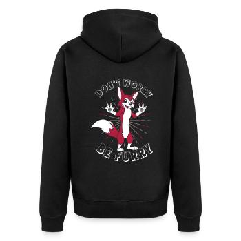 Keine Sorge Sei Pelziger Schwanz Ohr Pelzige Person Cosplay - Unisex Premium Bio Zip Hoodie - Schwarz - Hinten - Nico (187cm)