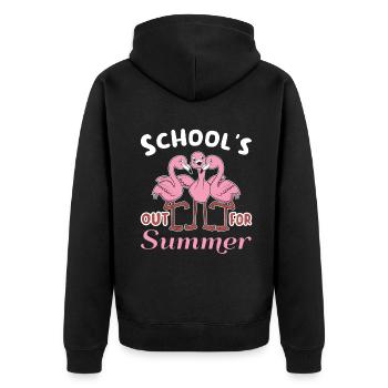 Flamingo Bye Schools Out Happy Last Class Summer - Unisex Premium Organic Zip Hoodie - black - Back - Nico (187cm)