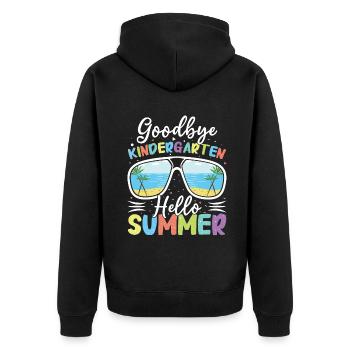 Bye Kindergarten Last Class Day Hello Summer Beach - Unisex Premium Organic Zip Hoodie - black - Back - Nico (187cm)