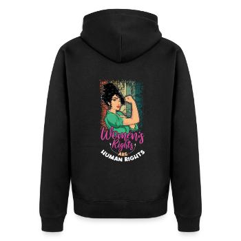Retro Droits humains Droit féministe Femmes Égalité - Veste à capuche bio Premium Unisexe - noir - Dos - Nico (187cm)