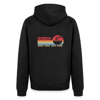 Ramen mehr als Food Miso Shoyu Bowl Lover - Unisex Premium Bio Zip Hoodie - Schwarz - Hinten - Nico (187cm)