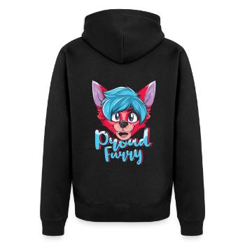 Stolzer pelziger Schwanz Ohr pelzige Person Cosplay cool - Unisex Premium Bio Zip Hoodie - Schwarz - Hinten - Nico (187cm)