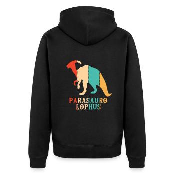 Rétro Parasaurolophini Hadrosauridae Lover - Veste à capuche bio Premium Unisexe - noir - Dos - Nico (187cm)