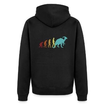 Parasaurolophus Evolution Dinosaur Lover - Unisex Premium Organic Zip Hoodie - black - Back - Nico (187cm)