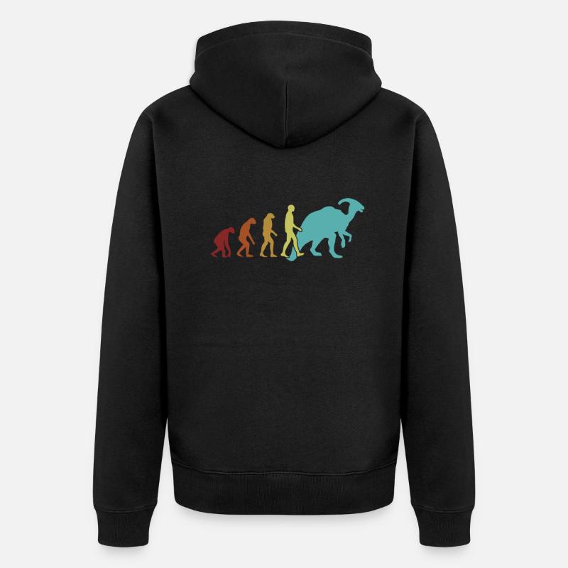Parasaurolophus Evolution Dinosaur Lover - Veste à capuche bio Premium Unisexe - noir