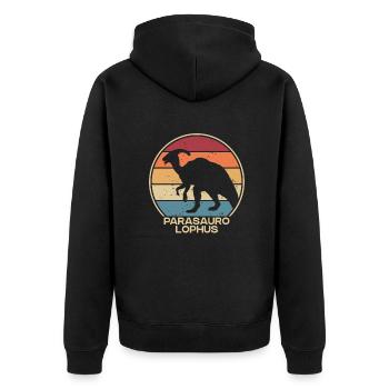 Rétro Parasaurolophini Hadrosauridae Lover - Veste à capuche bio Premium Unisexe - noir - Dos - Nico (187cm)