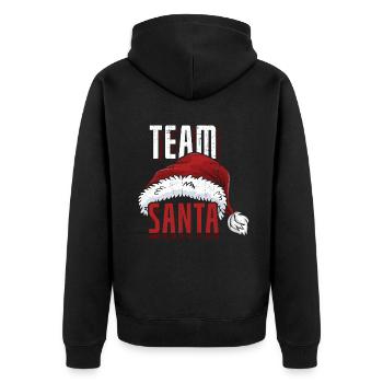 Dezember 2021 Schnee Winter Team Weihnachtsmann Weihnachten - Unisex Premium Bio Zip Hoodie - Schwarz - Hinten - Nico (187cm)