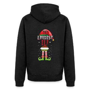 Der lauteste Elfen-Weihnachtsmann Winterurlaub Weihnachten - Unisex Premium Bio Zip Hoodie - Schwarz - Hinten - Nico (187cm)