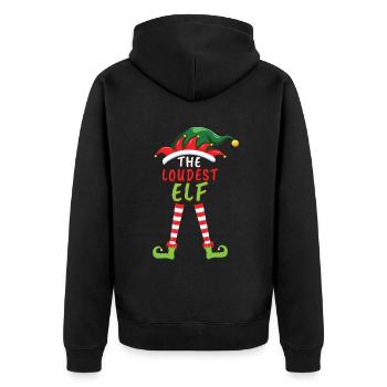 Lautester Elfen-Weihnachtsmann Winterurlaub Weihnachten - Unisex Premium Bio Zip Hoodie - Schwarz - Hinten - Nico (187cm)