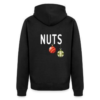 Lustige hängende Nüsse Dezember Feiertag Weihnachten - Unisex Premium Bio Zip Hoodie - Schwarz - Hinten - Nico (187cm)