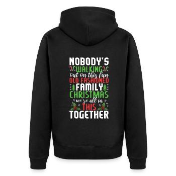 Dezember 2021 Winterspaß Familie Weihnachten - Unisex Premium Bio Zip Hoodie - Schwarz - Hinten - Nico (187cm)