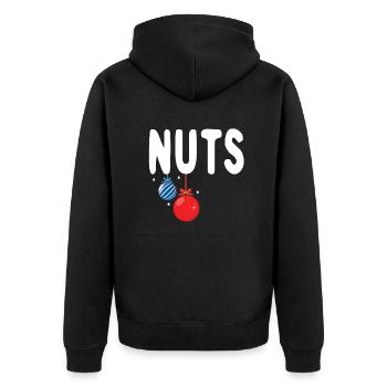 Lustige hängende Nüsse Feiertag Dezember Weihnachten - Unisex Premium Bio Zip Hoodie - Schwarz - Hinten - Nico (187cm)