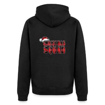 Christmas Squad Winter Dezember Muster Weihnachten - Unisex Premium Bio Zip Hoodie - Schwarz - Hinten - Nico (187cm)