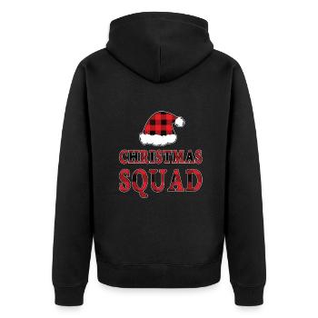 Christmas Squad Winter Holiday Pattern Christmas - Unisex Premium Bio Zip Hoodie - Schwarz - Hinten - Nico (187cm)