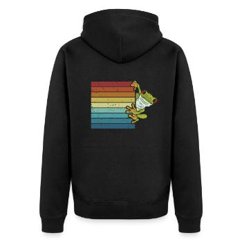 Rétro Agalychnis Callidryas Pet Lover Yeux rouges - Veste à capuche bio Premium Unisexe - noir - Dos - Nico (187cm)